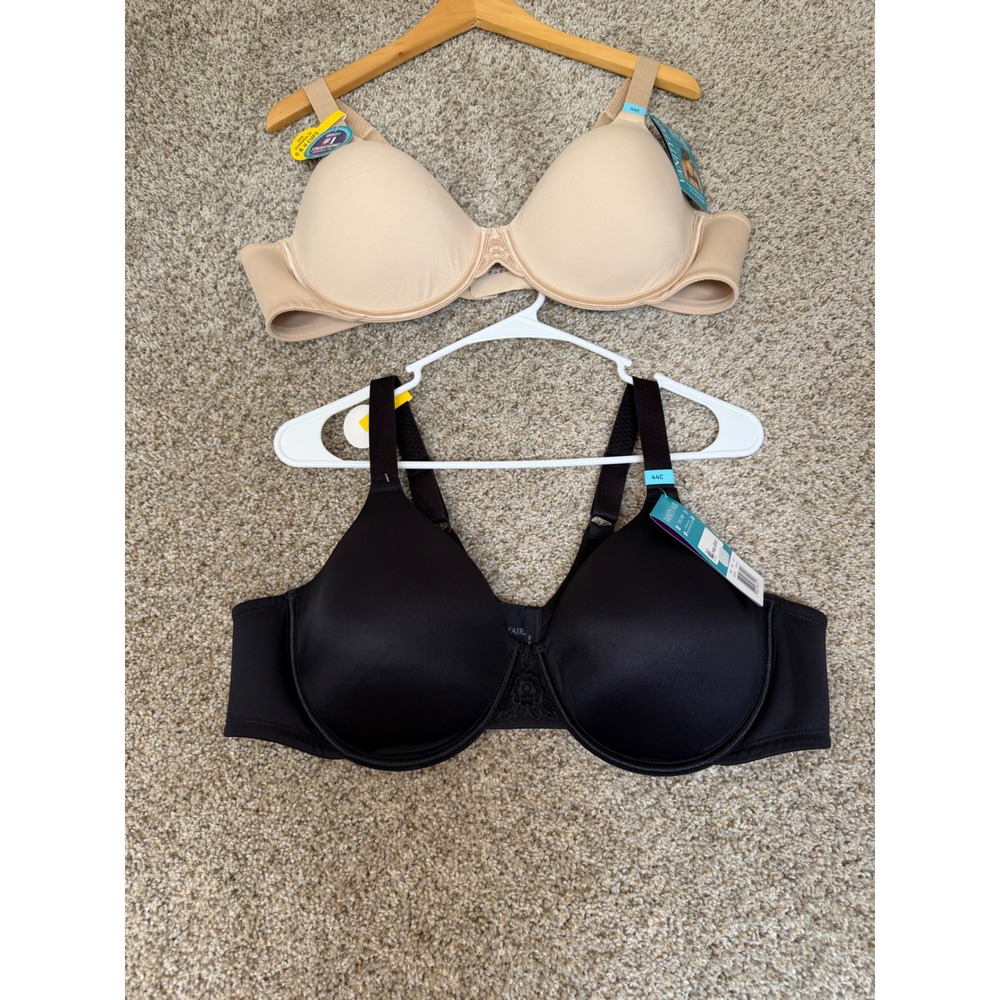 Vanity Fair Beauty Back Full Figure Underwire Bra 2 Pack 44C Black Nude 76380